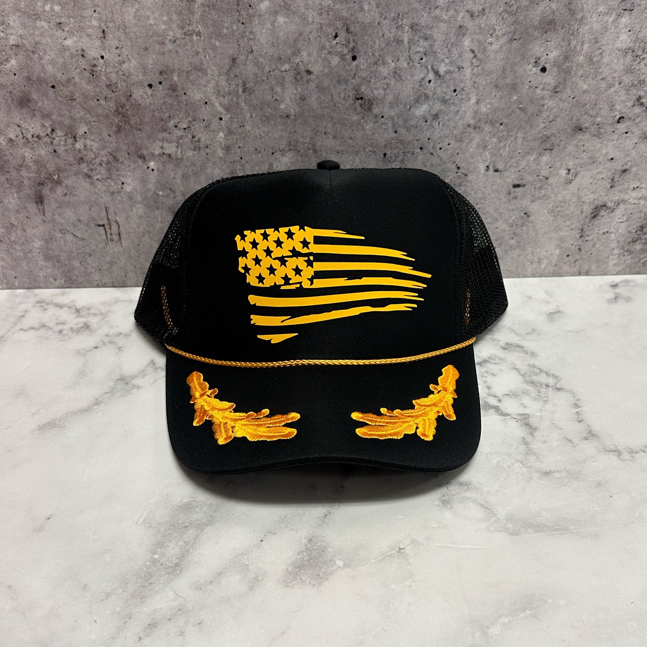 Distressed American Flag Trucker Hat
