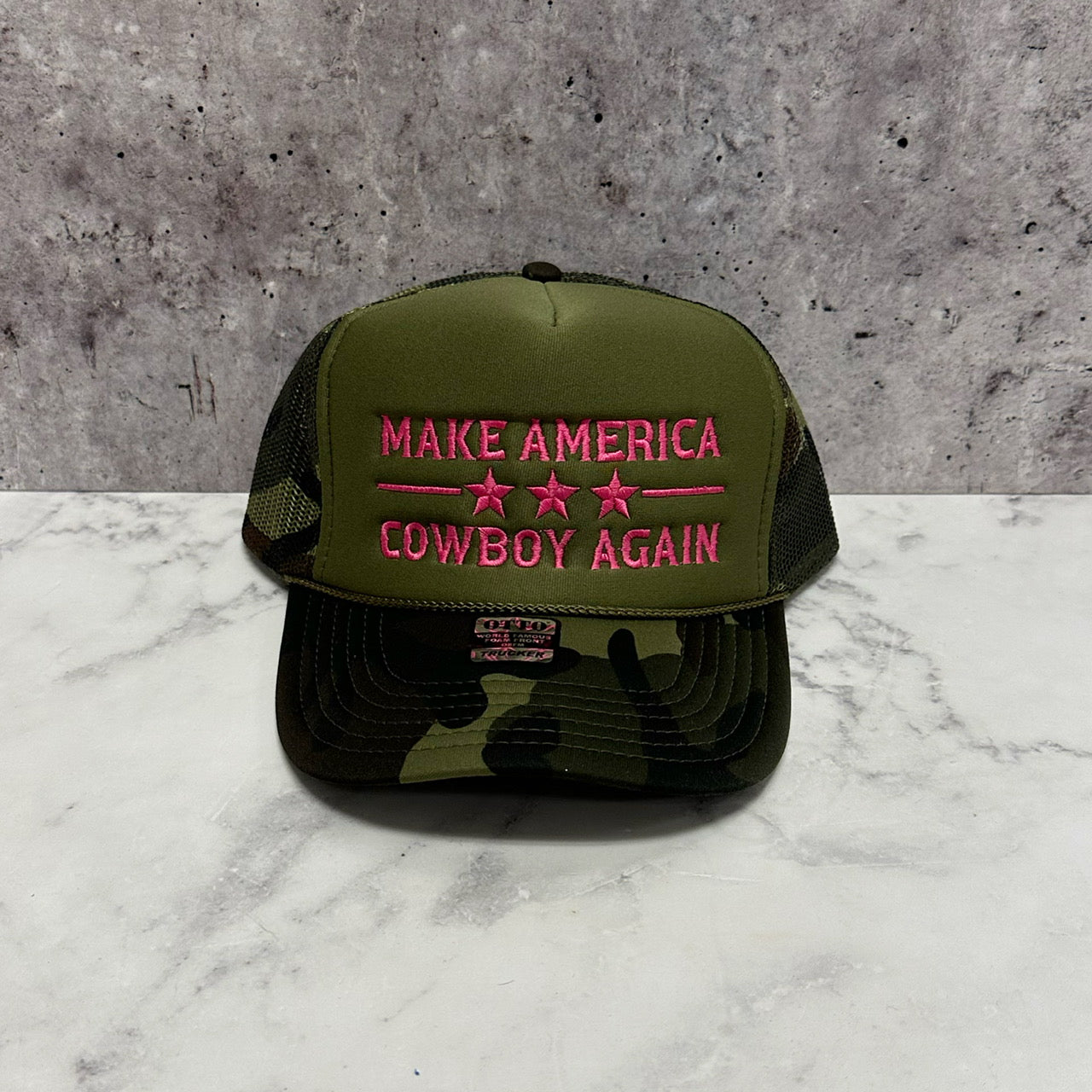 Make America Cowboy Again Trucker Hat Embroidered