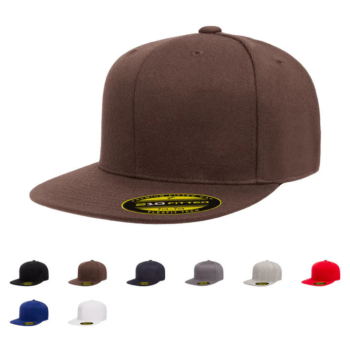 FlexFit 210 Premium Fitted Flat Bill Cap