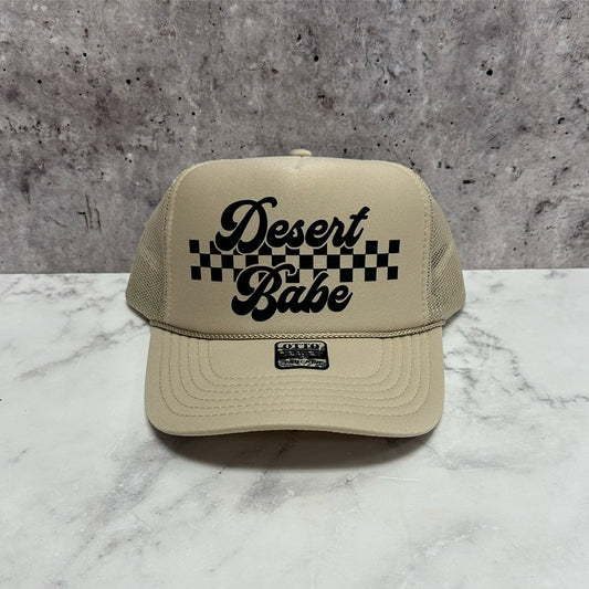 Desert Babe Checkered Trucker Hat