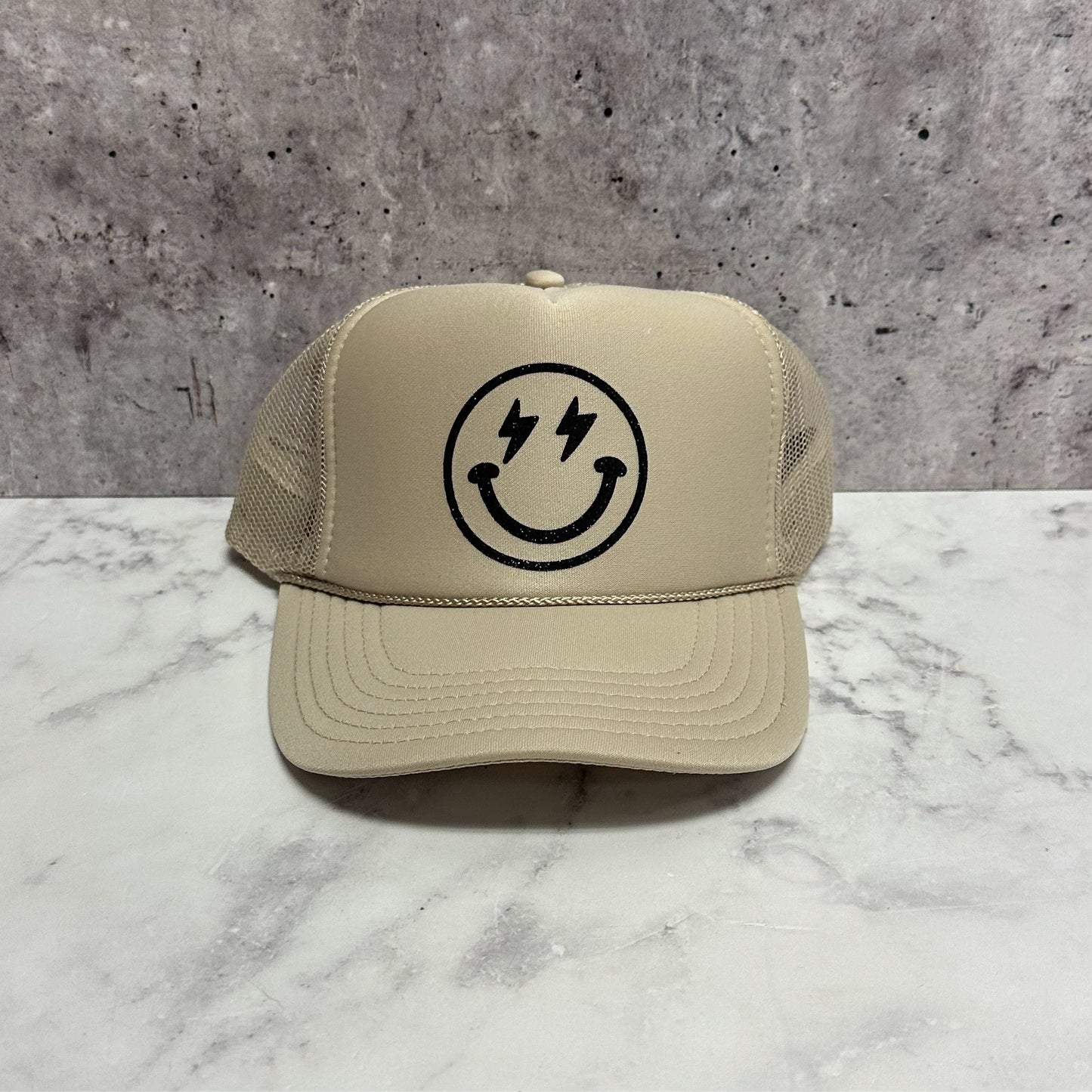 Smiley Bolt Eyes Trucker Hat