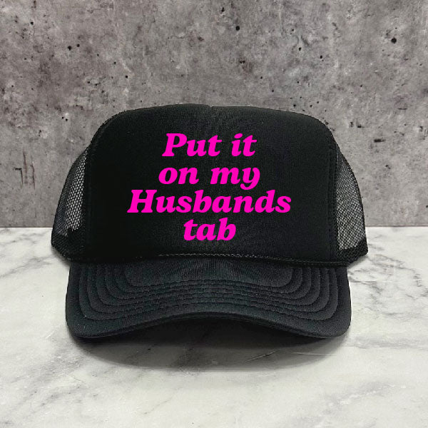 Put it on my Husbands Tab Trucker Hat – Gnarley Graphics