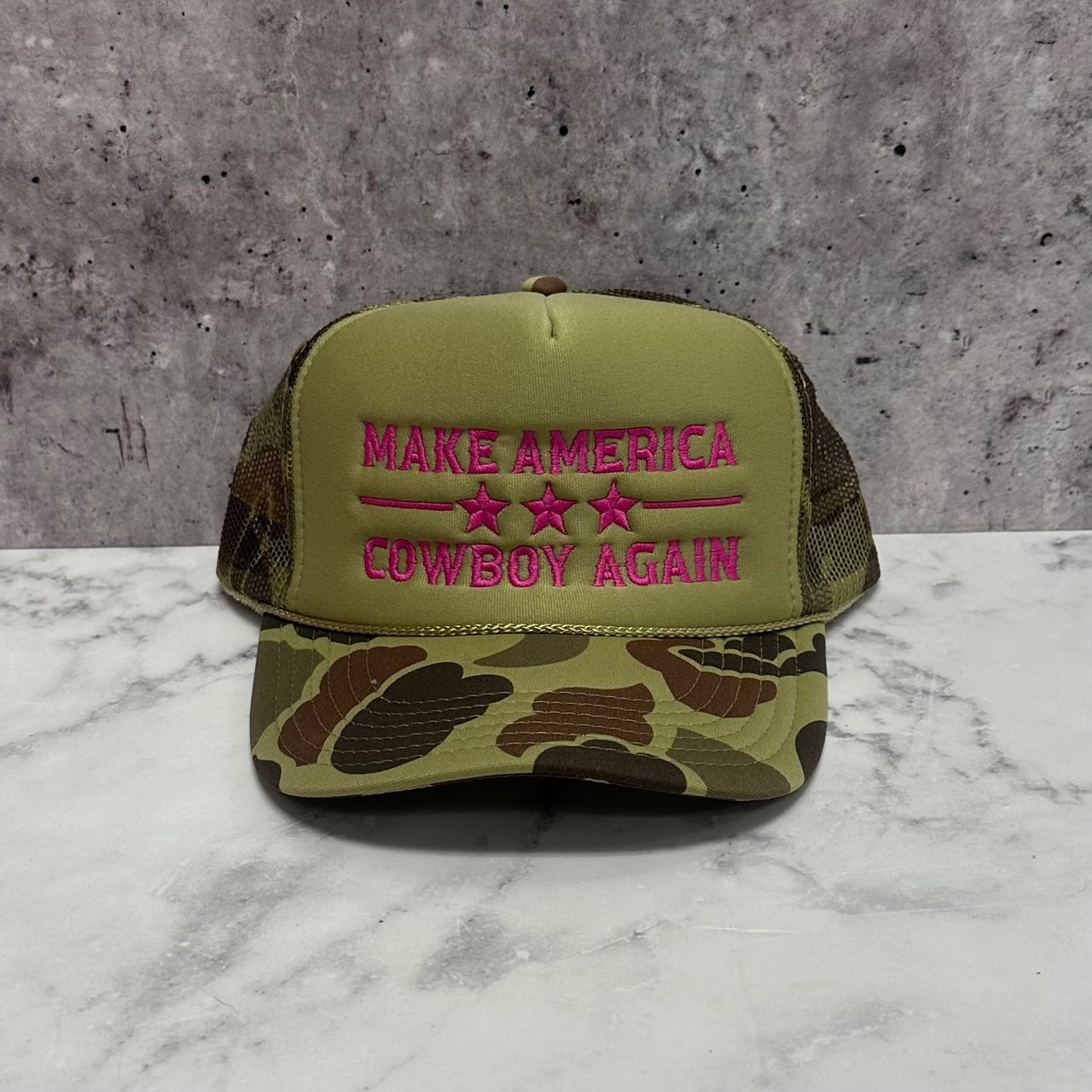 Make America Cowboy Again Trucker Hat Embroidered