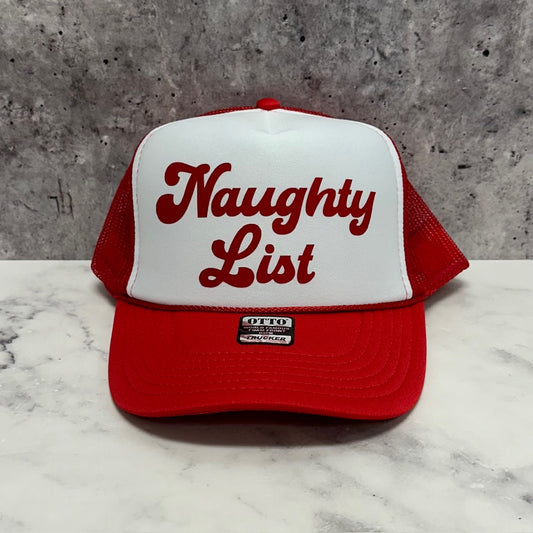 Naughty List Christmas Trucker Hat