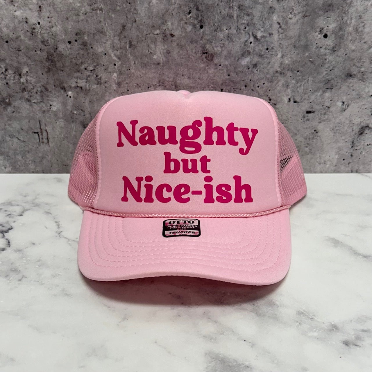 Naughty but Nice-ish Christmas Trucker Hat