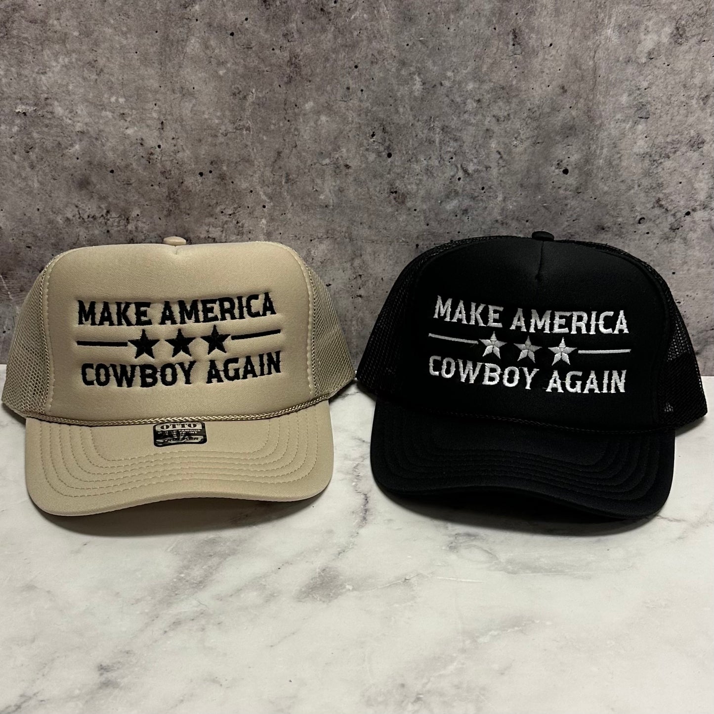 Make America Cowboy Again Trucker Hat Embroidered