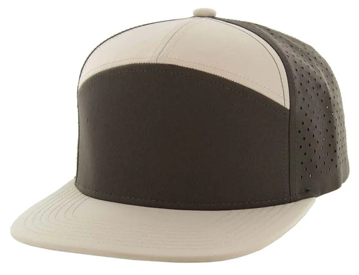 KAMEL 707 - 7 PANEL Hydro Performance Flat Adjustable Snapback Mesh Trucker Cap