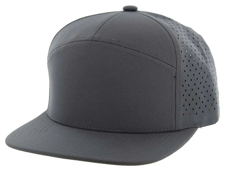 KAMEL 707 - 7 PANEL Hydro Performance Flat Adjustable Snapback Mesh Trucker Cap