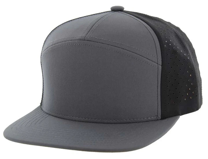 KAMEL 707 - 7 PANEL Hydro Performance Flat Adjustable Snapback Mesh Trucker Cap