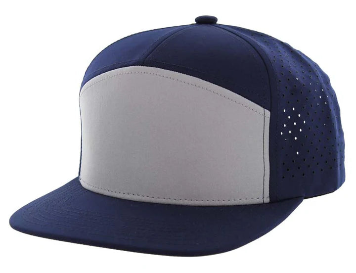 KAMEL 707 - 7 PANEL Hydro Performance Flat Adjustable Snapback Mesh Trucker Cap