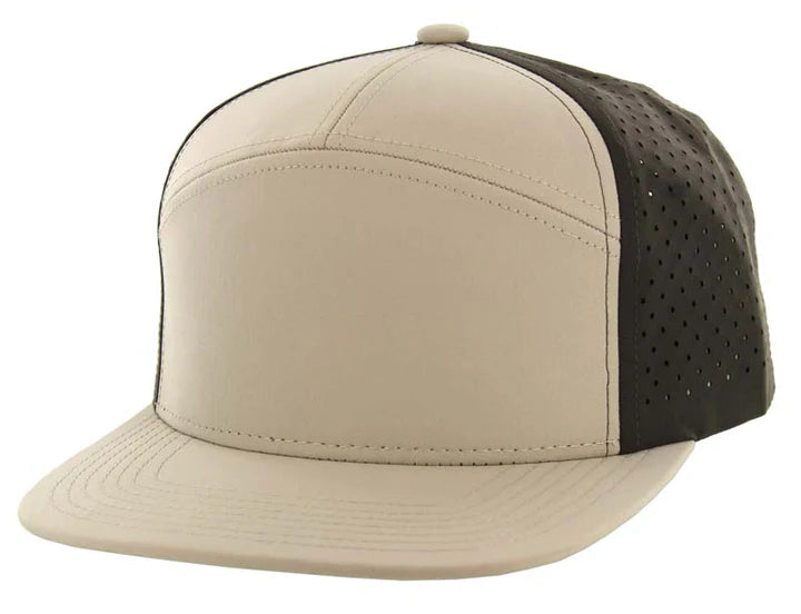 KAMEL 707 - 7 PANEL Hydro Performance Flat Adjustable Snapback Mesh Trucker Cap