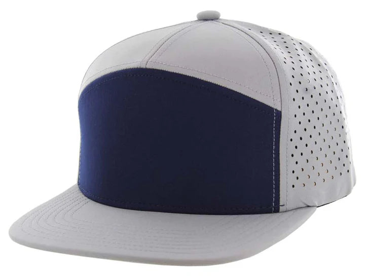 KAMEL 707 - 7 PANEL Hydro Performance Flat Adjustable Snapback Mesh Trucker Cap