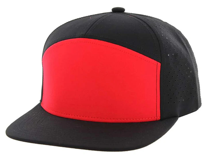 KAMEL 707 - 7 PANEL Hydro Performance Flat Adjustable Snapback Mesh Trucker Cap