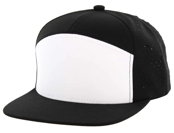 KAMEL 707 - 7 PANEL Hydro Performance Flat Adjustable Snapback Mesh Trucker Cap