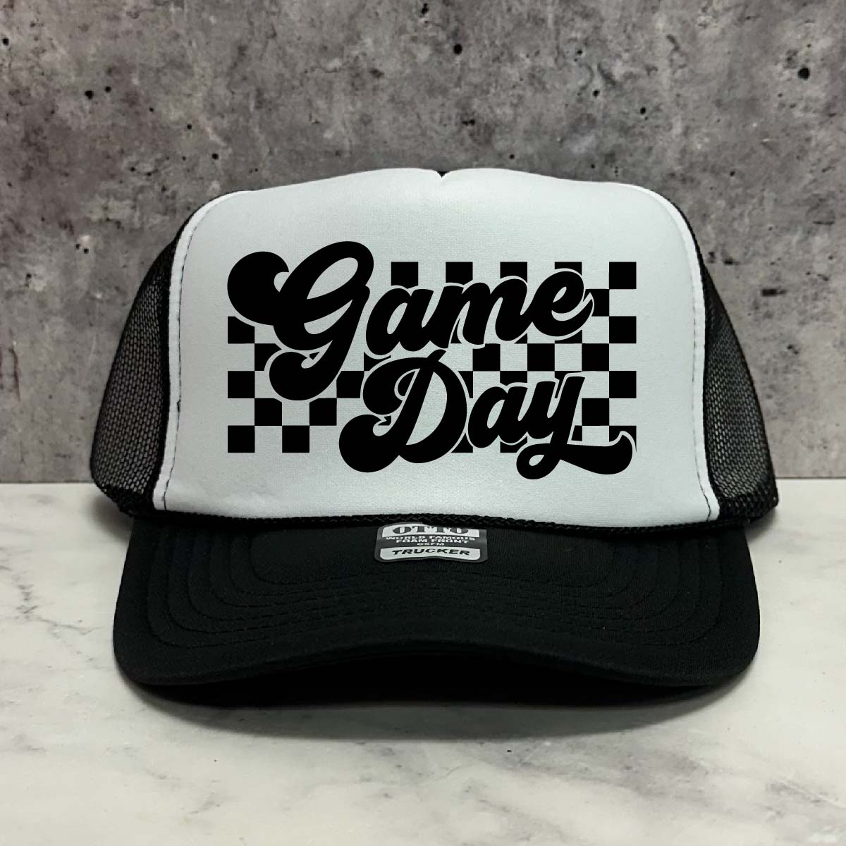 Game Day Checkered Trucker Hat