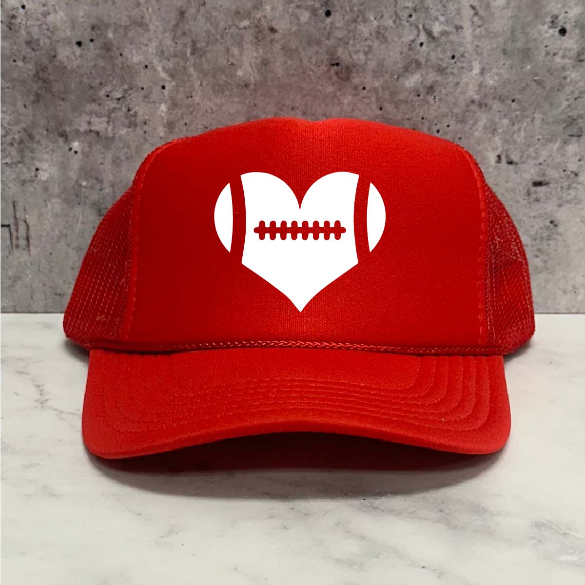Football Heart Trucker Hat