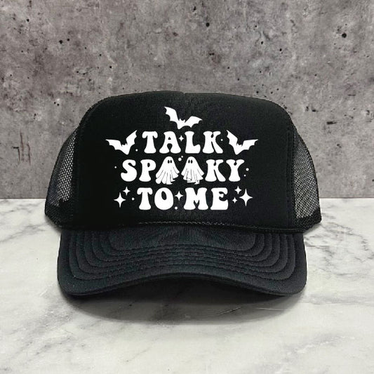 Talk Spooky to me Halloween Trucker Hat