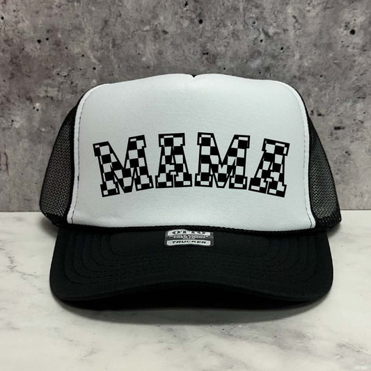 MAMA Checkered Trucker Hat