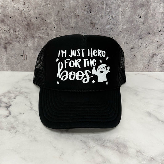 Here For The Boos Halloween Trucker Hat