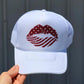 American Flag Lips Trucker Hat