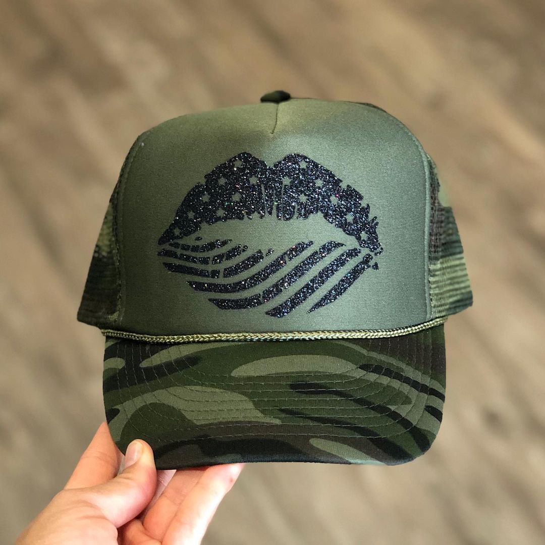 American Flag Lips Trucker Hat