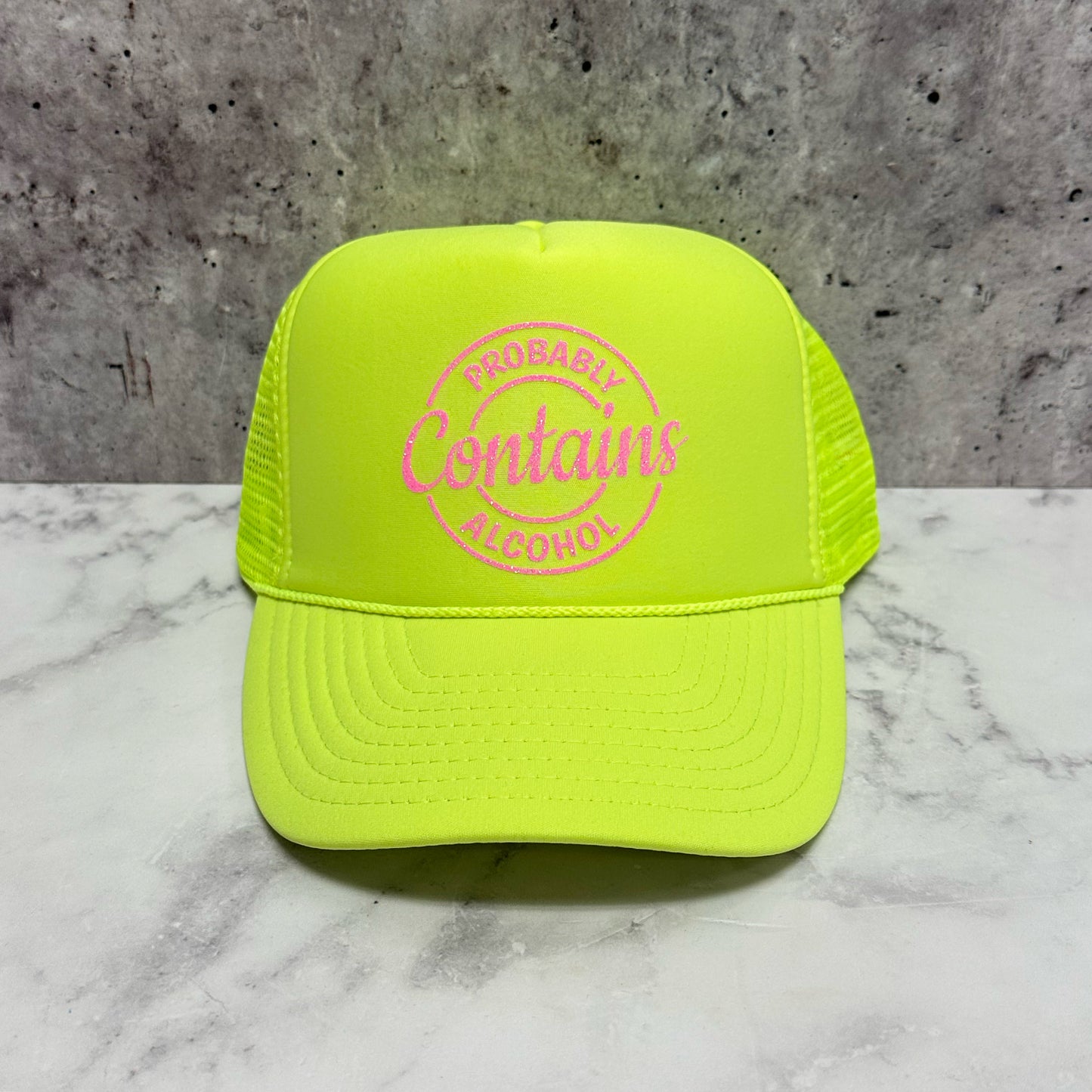 Probably Contains Alcohol Trucker Hat