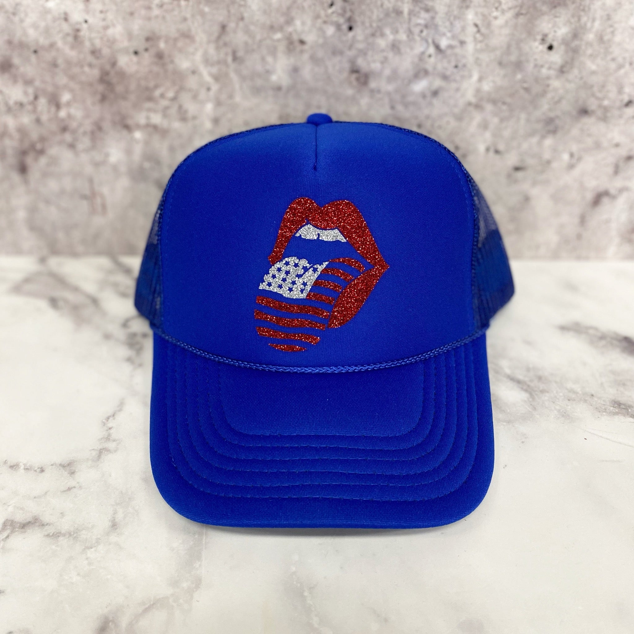 Rollin Stones Lips American Flag