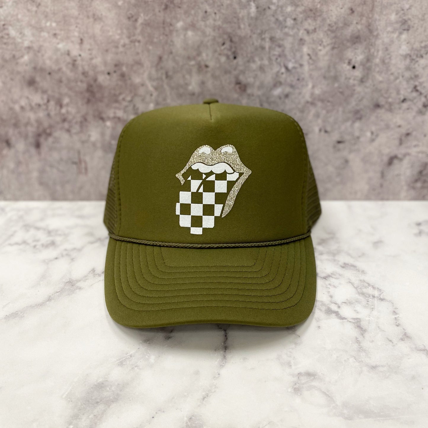 Rolling Stones Checkered Tongue Trucker