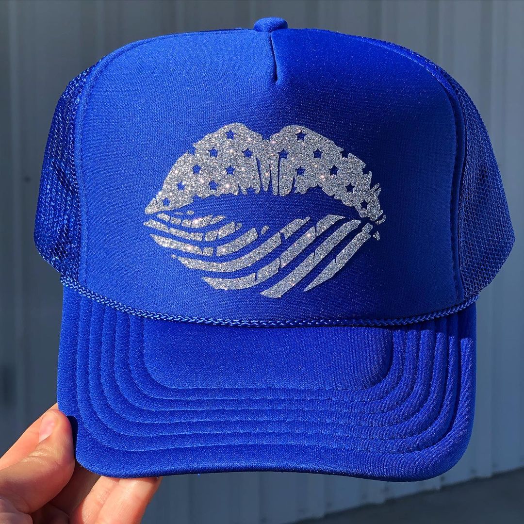 American Flag Lips Trucker Hat