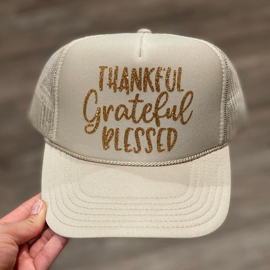 Thankful Grateful Blessed Halloween Trucker