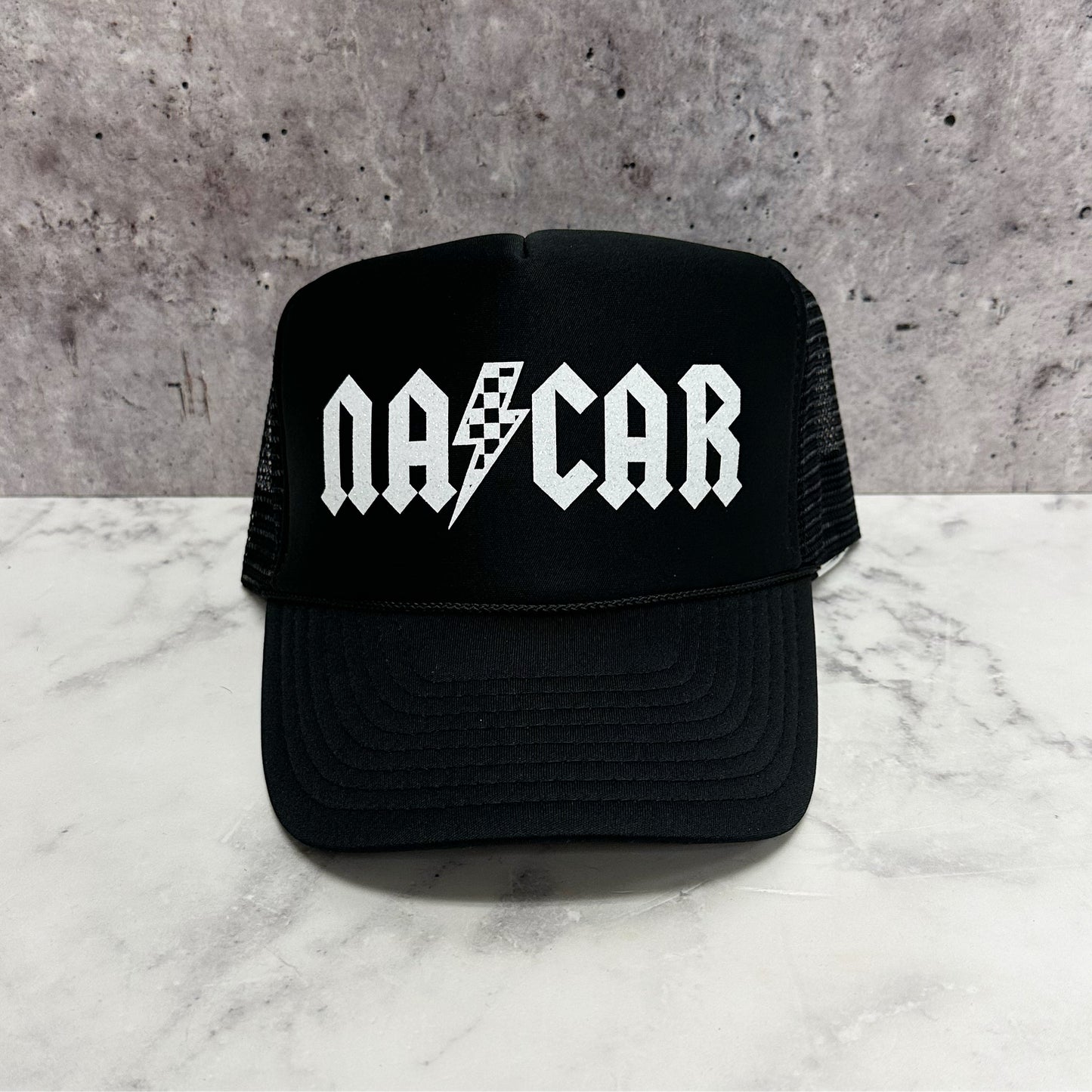 NASCAR Checkered Bolt Trucker Hat