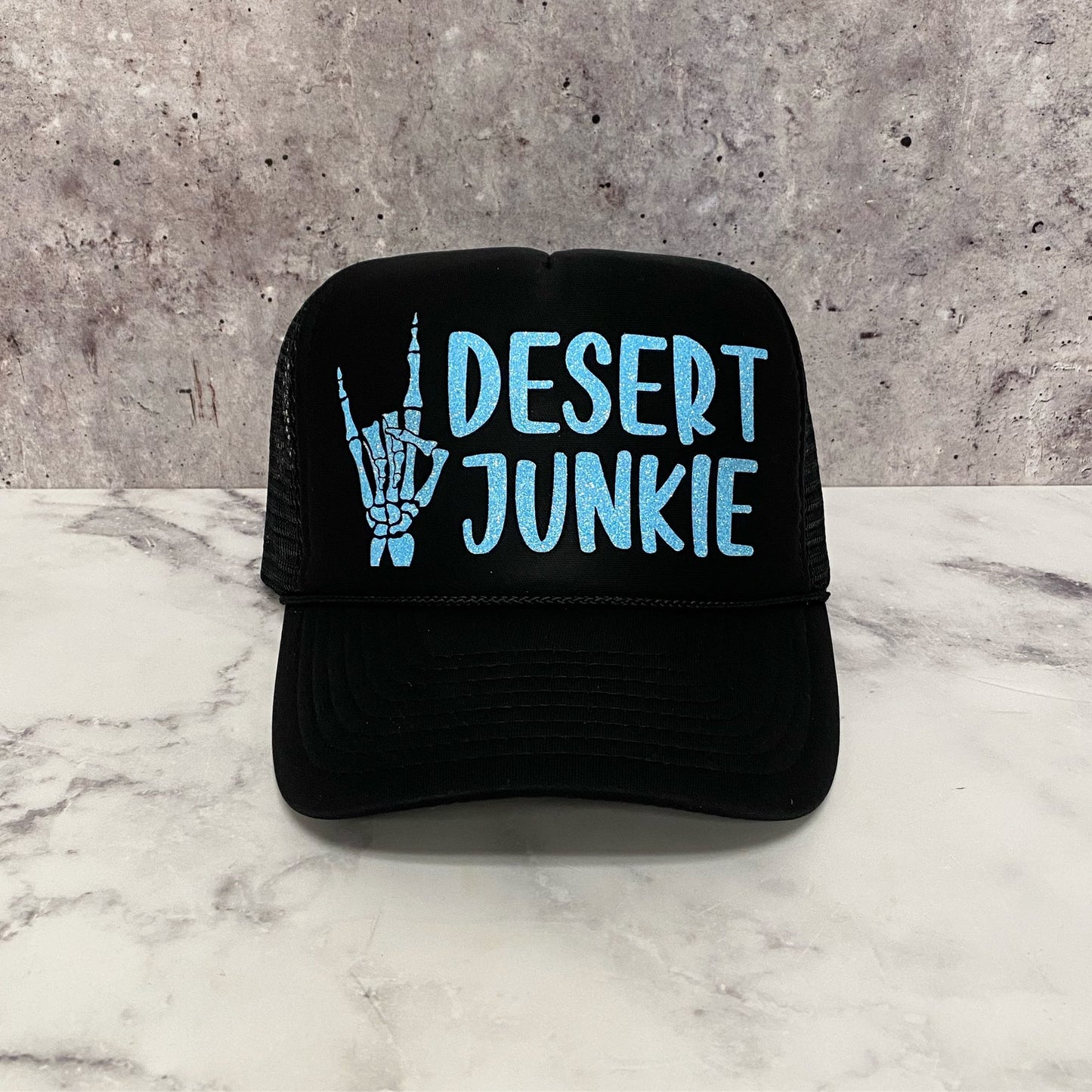 Desert Junkie Skeleton Hand Trucker