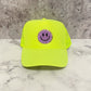 Purple Smiley Patch Trucker Hat