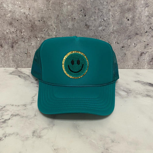 Jade Smiley Patch Trucker Hat