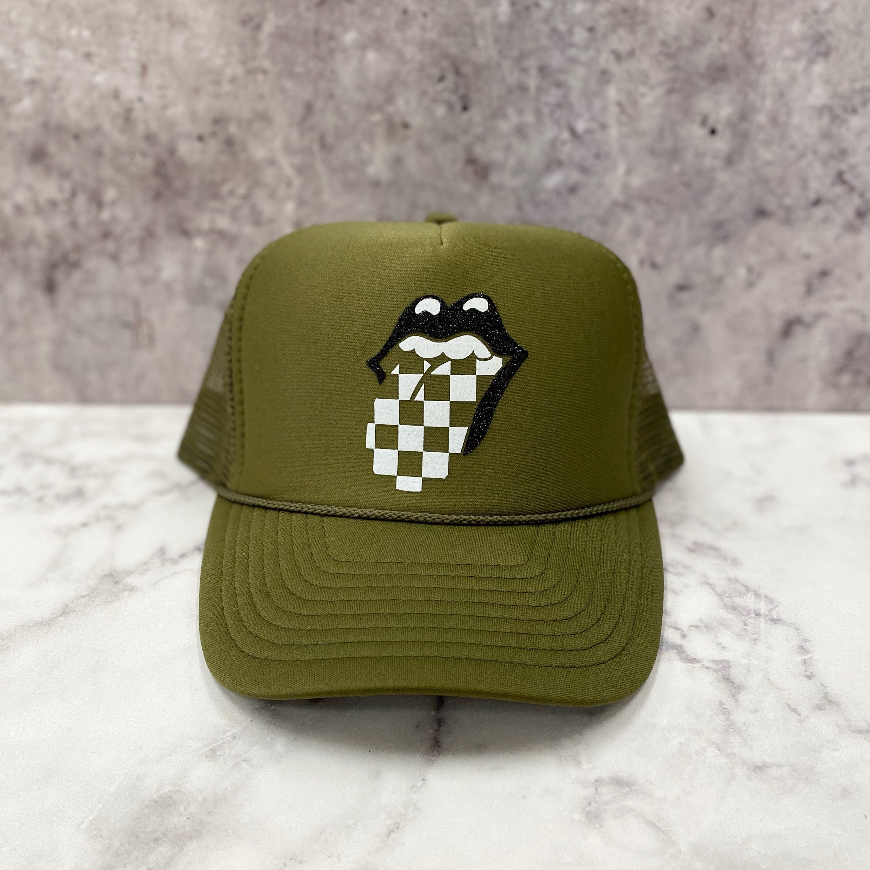 Rolling Stones Checkered Tongue Trucker
