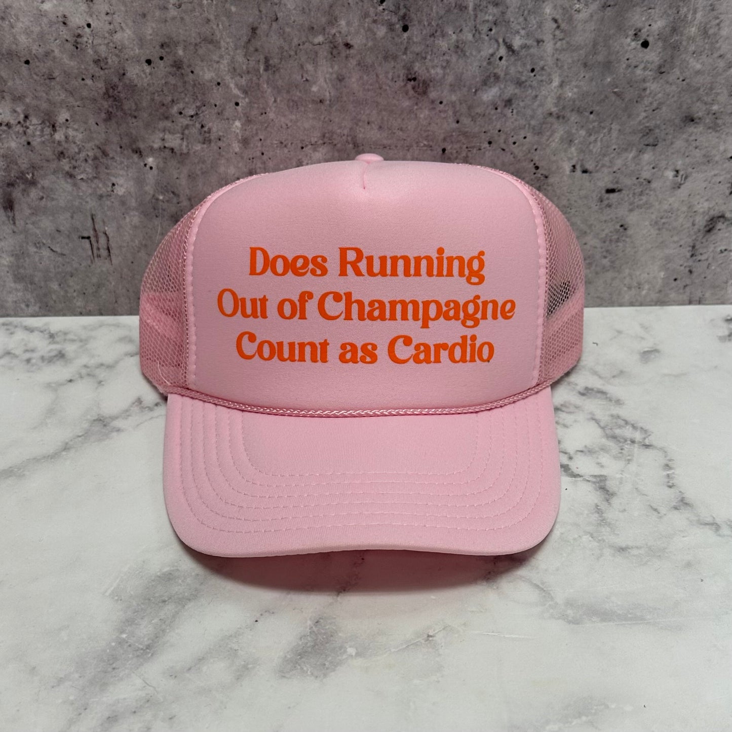 Does Running out of Champagne count as Cardio Trucker Hat