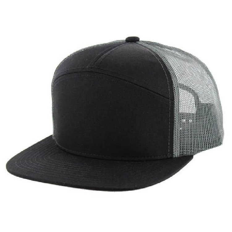 Kamel 707 7 Panel Flat Adjustable Snapback Mesh Trucker Cap