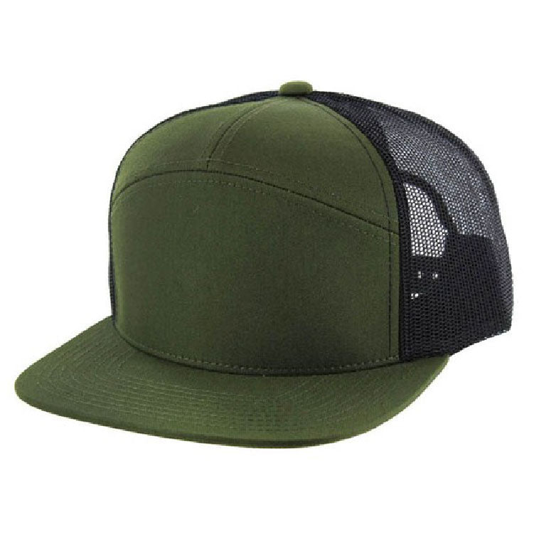 Kamel 707 7 Panel Flat Adjustable Snapback Mesh Trucker Cap