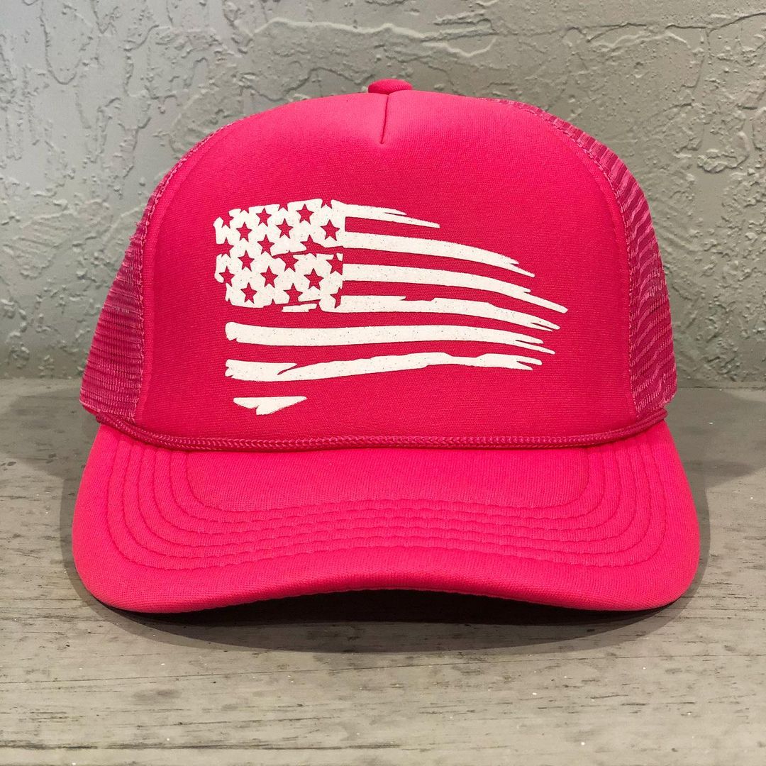 Distressed American Flag Trucker Hat