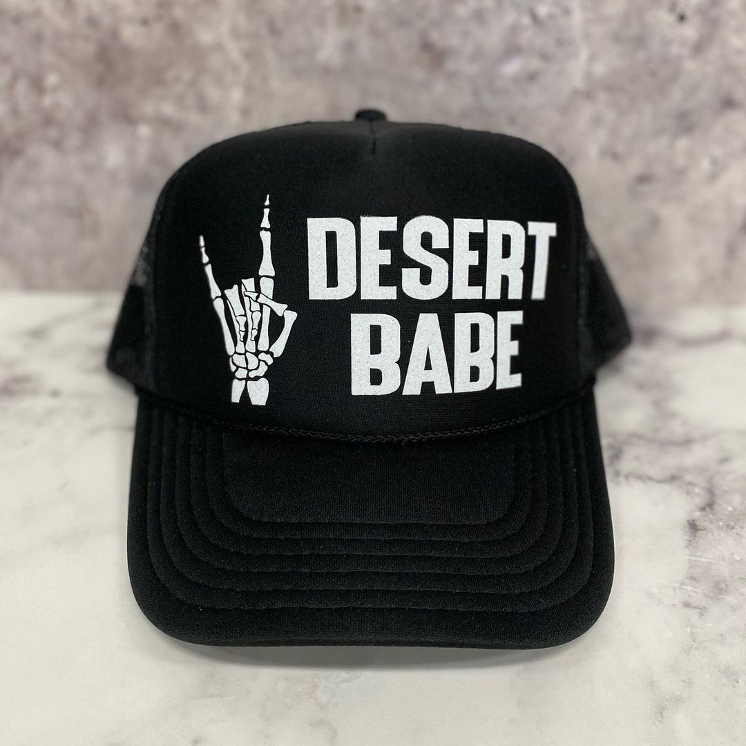 Desert Babe Skelton Hand Trucker Hat