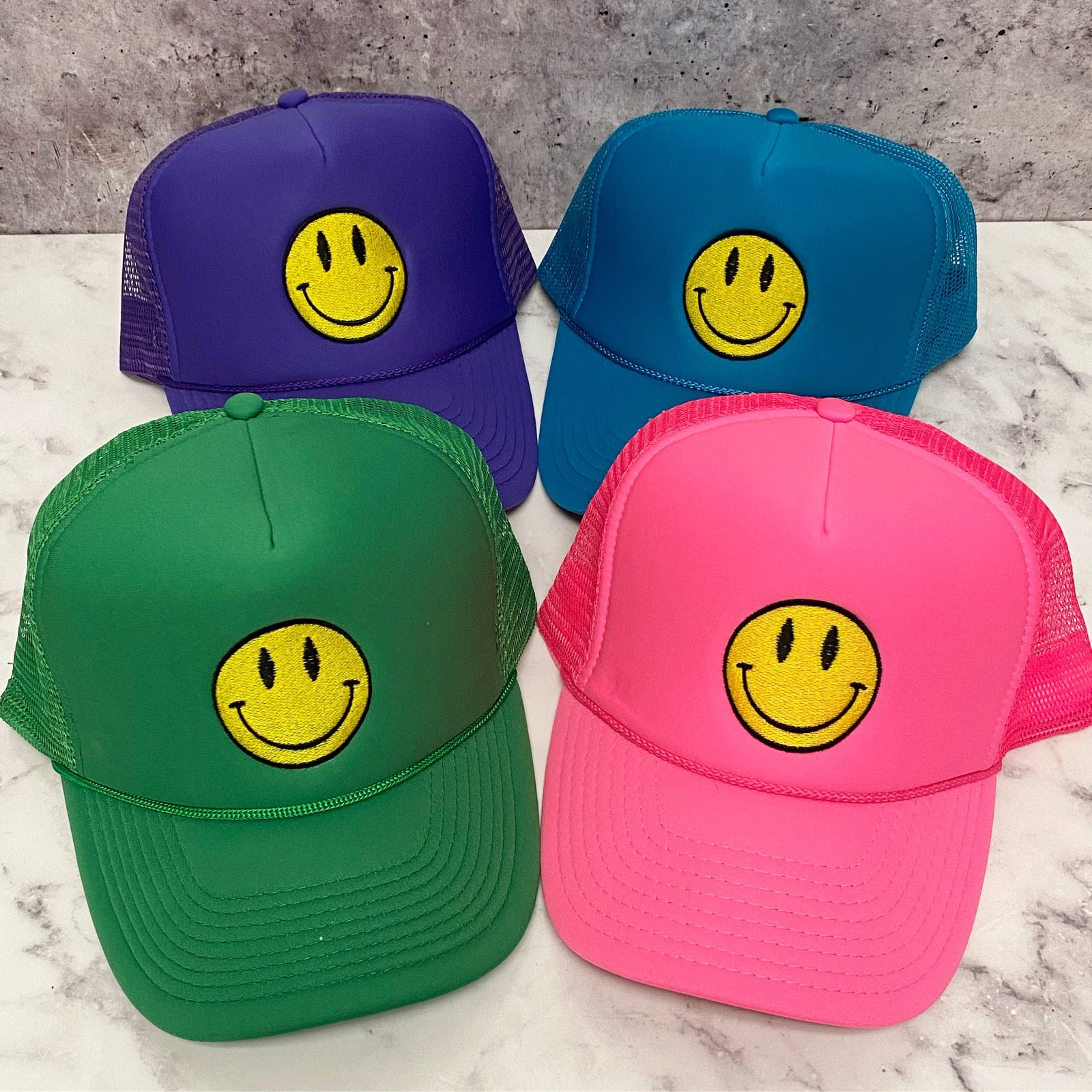 Embroidered Smiley Hat