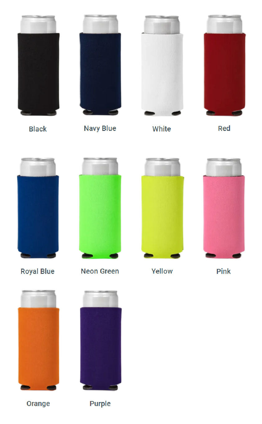 Slim Can Koozie  Single Color Design Double Sided